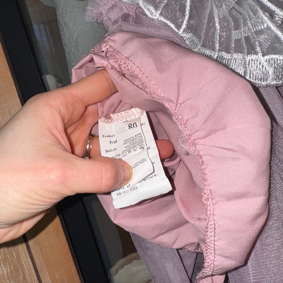 Butterfly wings tulle fairy dress plum lavender garden baby girl embroidered - Picture 5 of 6